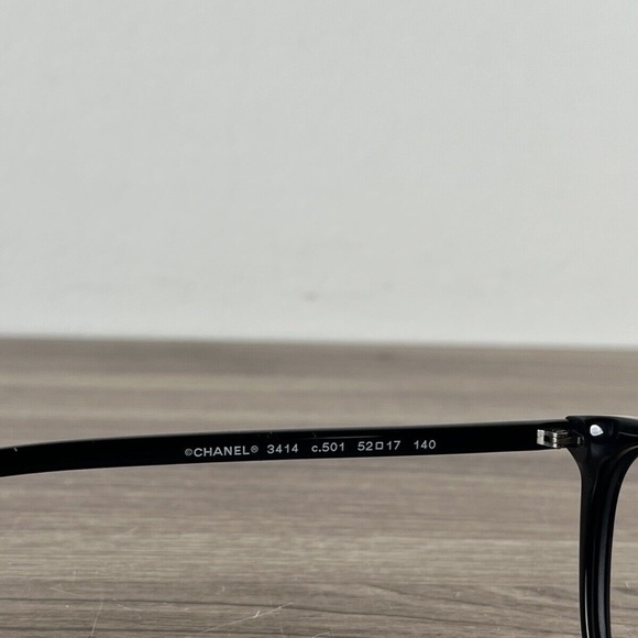 Chanel Eyeglasses Frames Only Black CH3414 c.501 52/17/140 Italy Women's❤️ - Picture 12 of 14